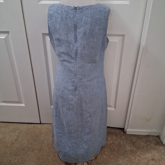 NWOT Saint Tropez West 100% Linen Chambray Twisted Front Dress    Size 10 - Picture 4 of 13